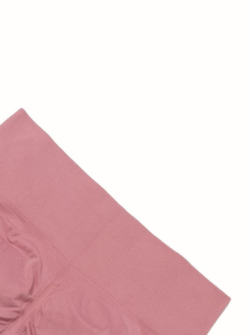 Women'S Solid High Waist Sports Shorts, Breathable Seamless Ruched Gym Shorts, Ladies Sportswear Bottoms, Gym Clothes